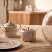 bernardaud sol sugar bowl gold