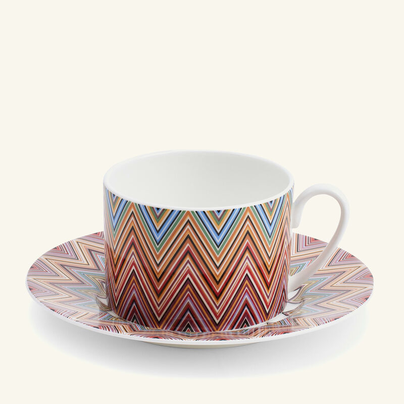 Zig Zag Jarris Tea Cup & Saucer Set of 6 missoni home zig zag jarris tea cup saucer set of 6