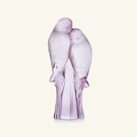 lalique two parakeets sculpture small pink