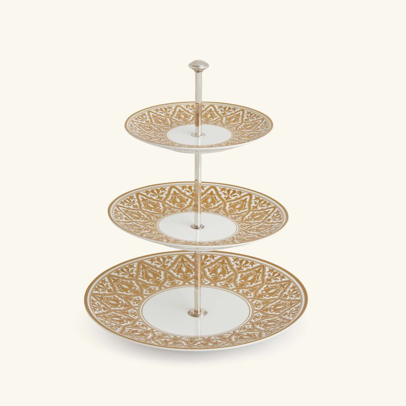 bernardaud venise cake stand 3 tier gold