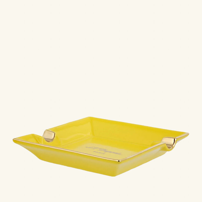 Ashtray Square Small Yellow st dupont ashtray square small yellow