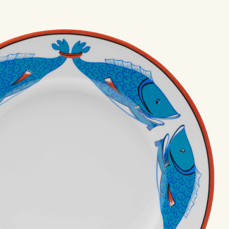 pinto paris lagon dinner plate round blue fish 26cm