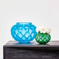 lalique languedoc vase small blue