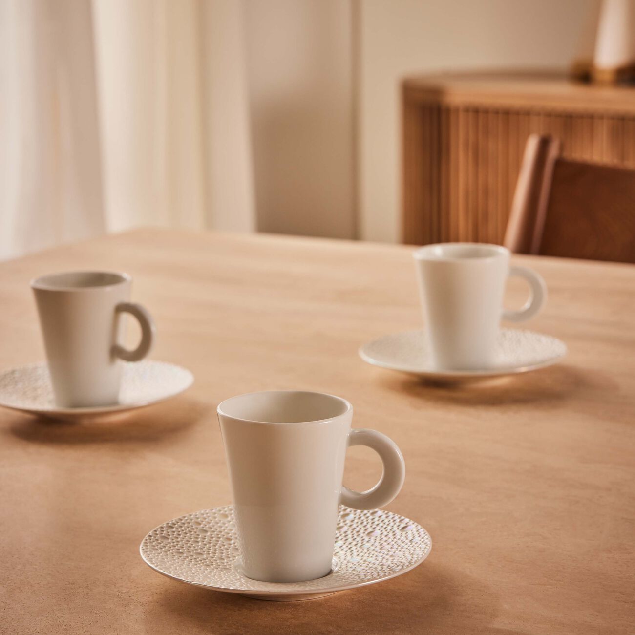 bernardaud cume perle set of espresso cups and saucers