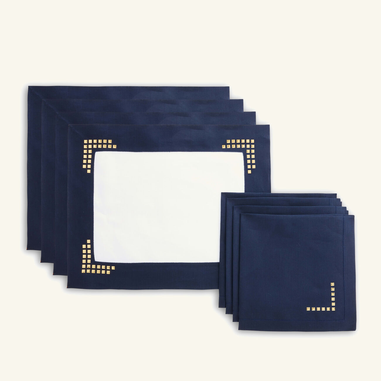 atelier houriatazi scalla placemat   napkin blue set of 4