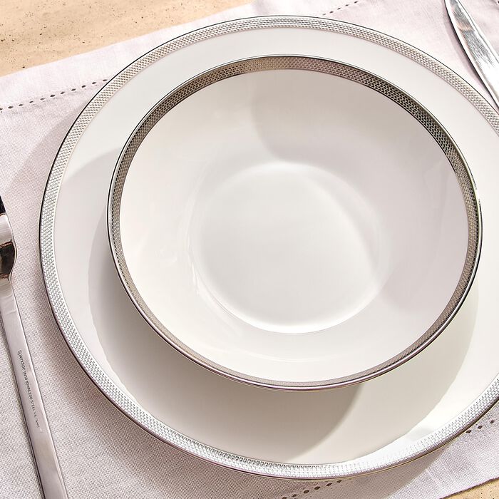Maille Platine Soup Plate White 19cm bernardaud maille platine soup plate white 19cm