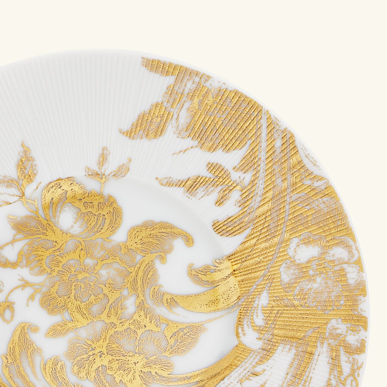 هافيلاند طبق الخبز والزبدة ستانيسلاس دائري باللون الذهبي 16 سم