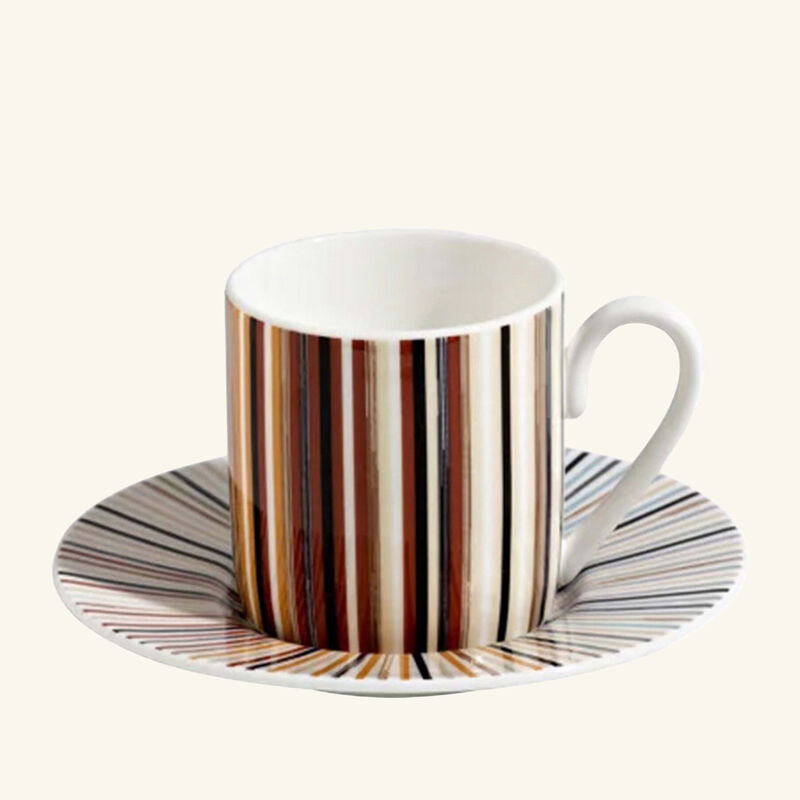 ميسوني هوم طقم جينكينز المؤلف من 6 فناجين للقهوة مع صحونها باللون البني