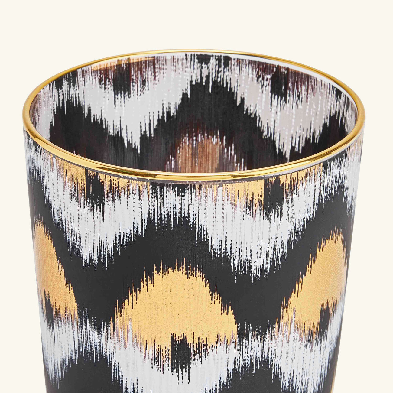 Ikat Tumbler Glass Black les ottomans ikat tumbler glass black