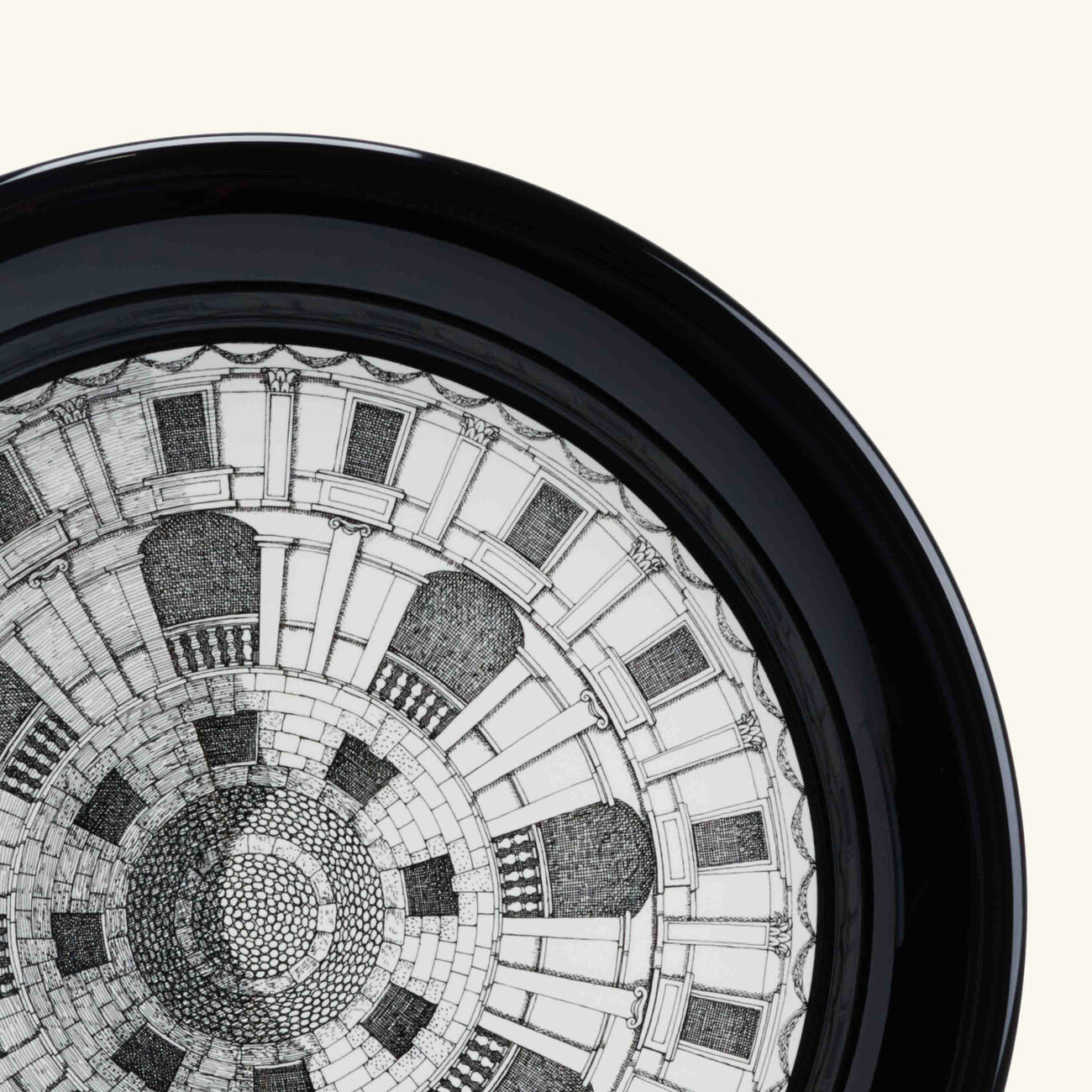 Cortile Tray Round Large Grey fornasetti cortile tray round large grey