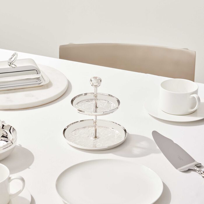 كريستوفل قاعدة الكيك جاردان ديدن من طبقتين مطلية بالفضة