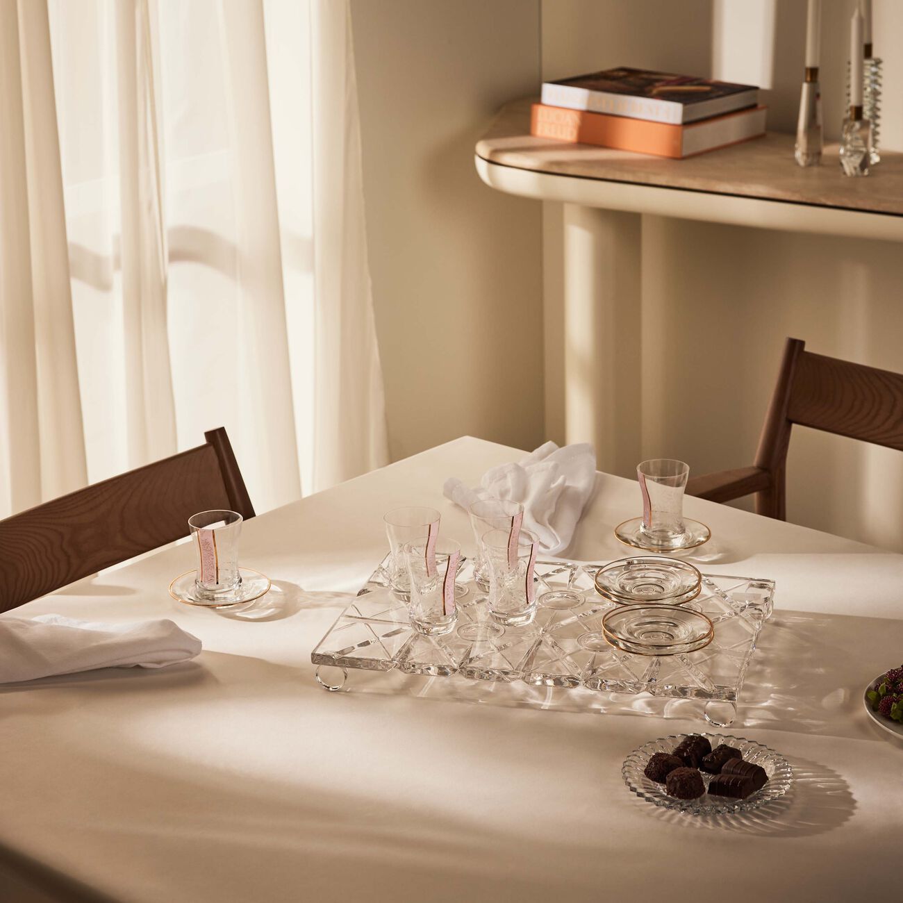 dimlaj nagham teacup   saucer pink set of 6