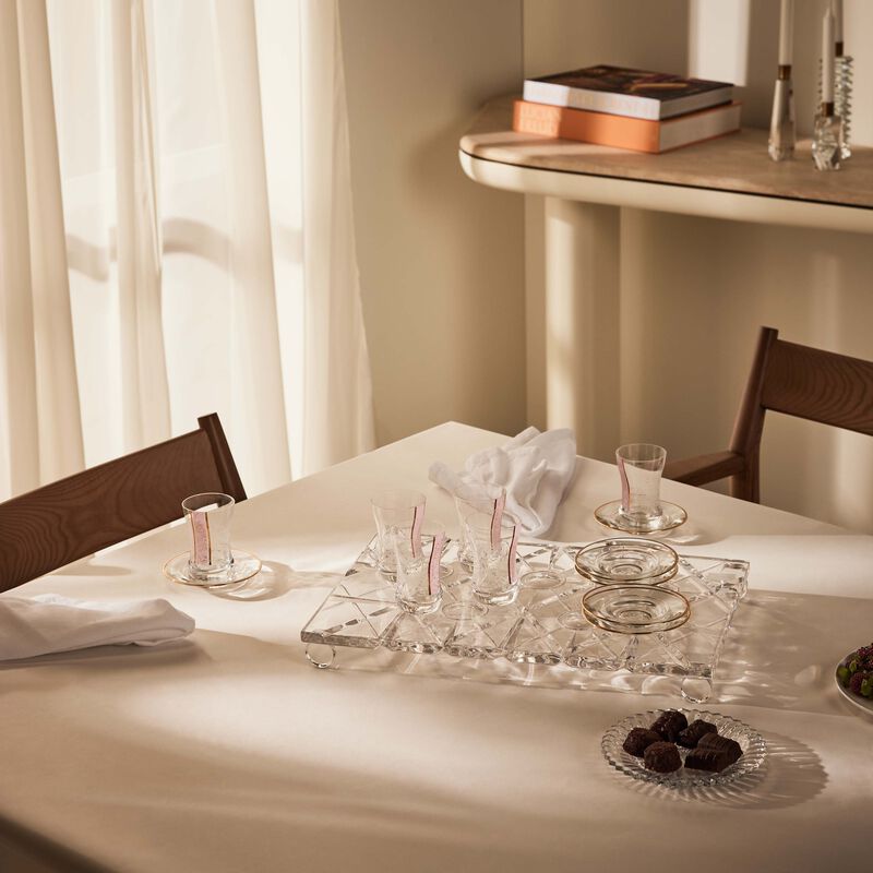 dimlaj nagham teacup   saucer pink set of 6