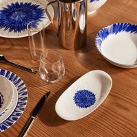 bernardaud in bloom serving platter oval blue 23cm