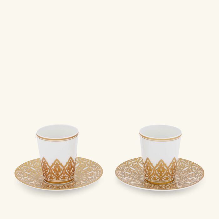 Venise Coffee Cup & Saucer Gold Set Of 2 bernardaud venise coffee cup saucer gold set of 2