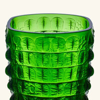 lalique croco vase small green