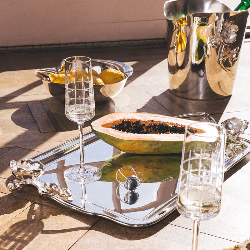 christofle sleek modern dining set