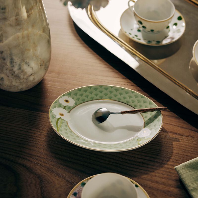 bernardaud praiana bread   butter plate oval green 21cm