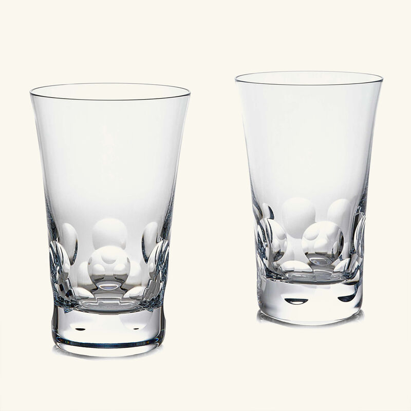 باكارا طقم بيلوجا مؤلف من كأسين للشرب بتصميم طويل باللون الشفاف