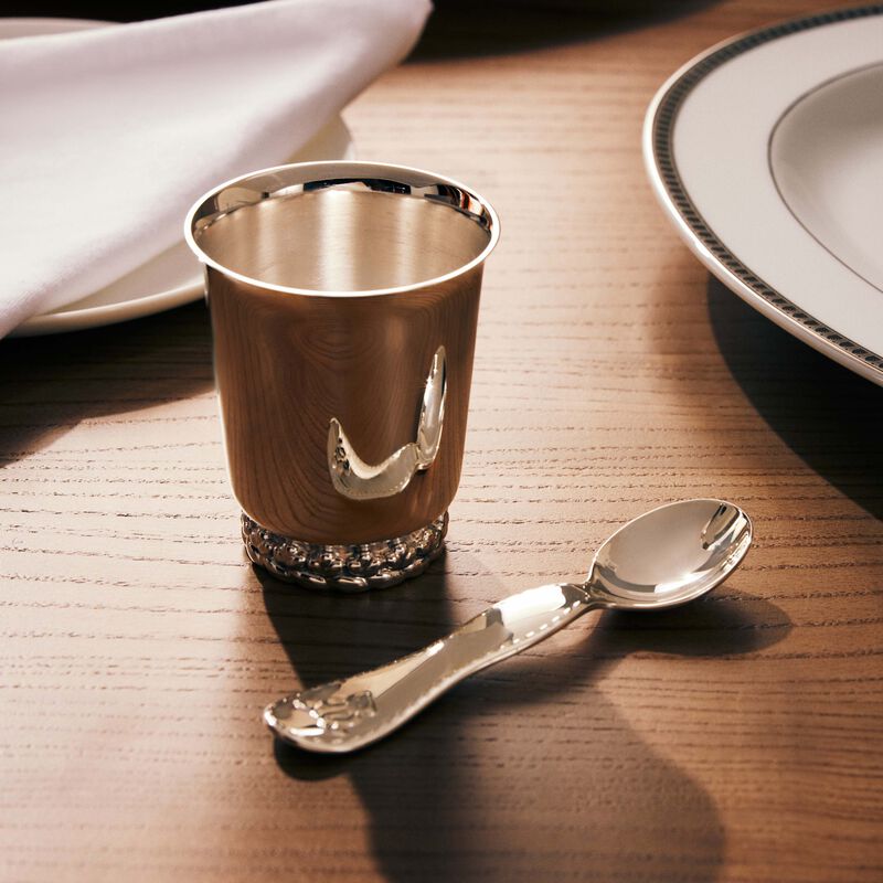 christofle babylone baby cup silver plated