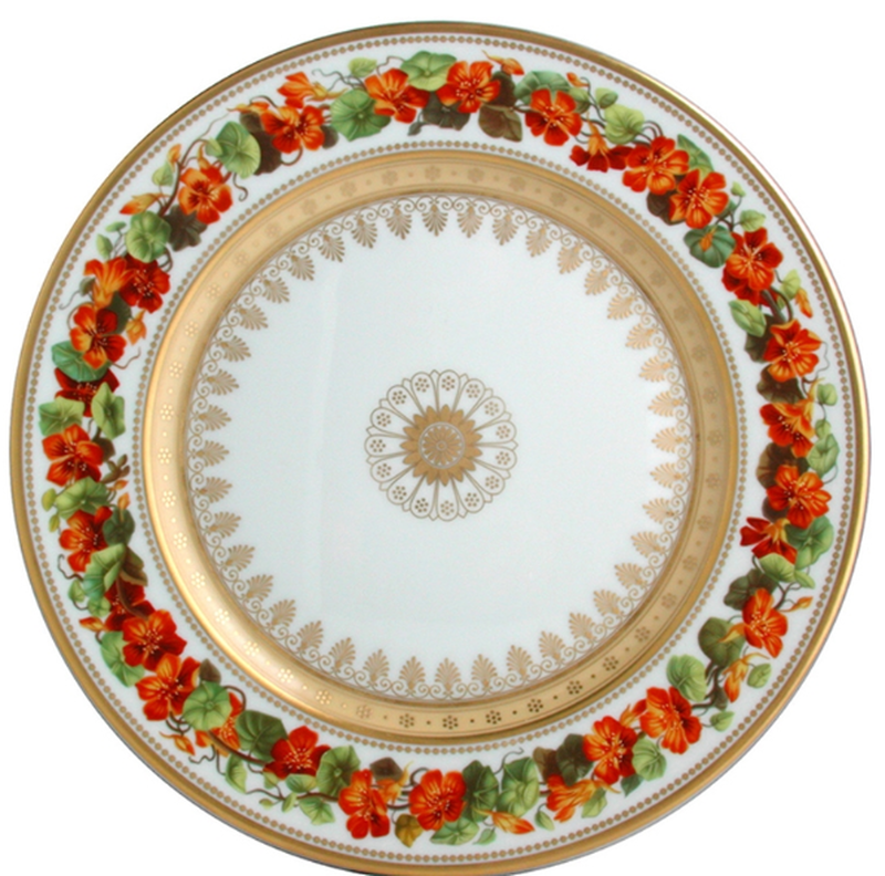bernardaud botanique dinner plate round red 26cm