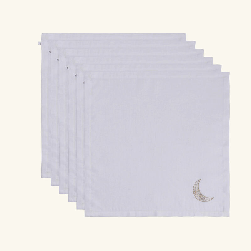 catherine denoual crescent napkin gold set of 6