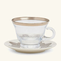 villari peacock cappuccino cup silver