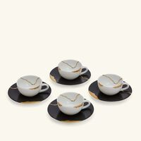 Kintsugi Coffee Cup & Saucer Black Set Of 4 bernardaud kintsugi coffee cup saucer black set of 4