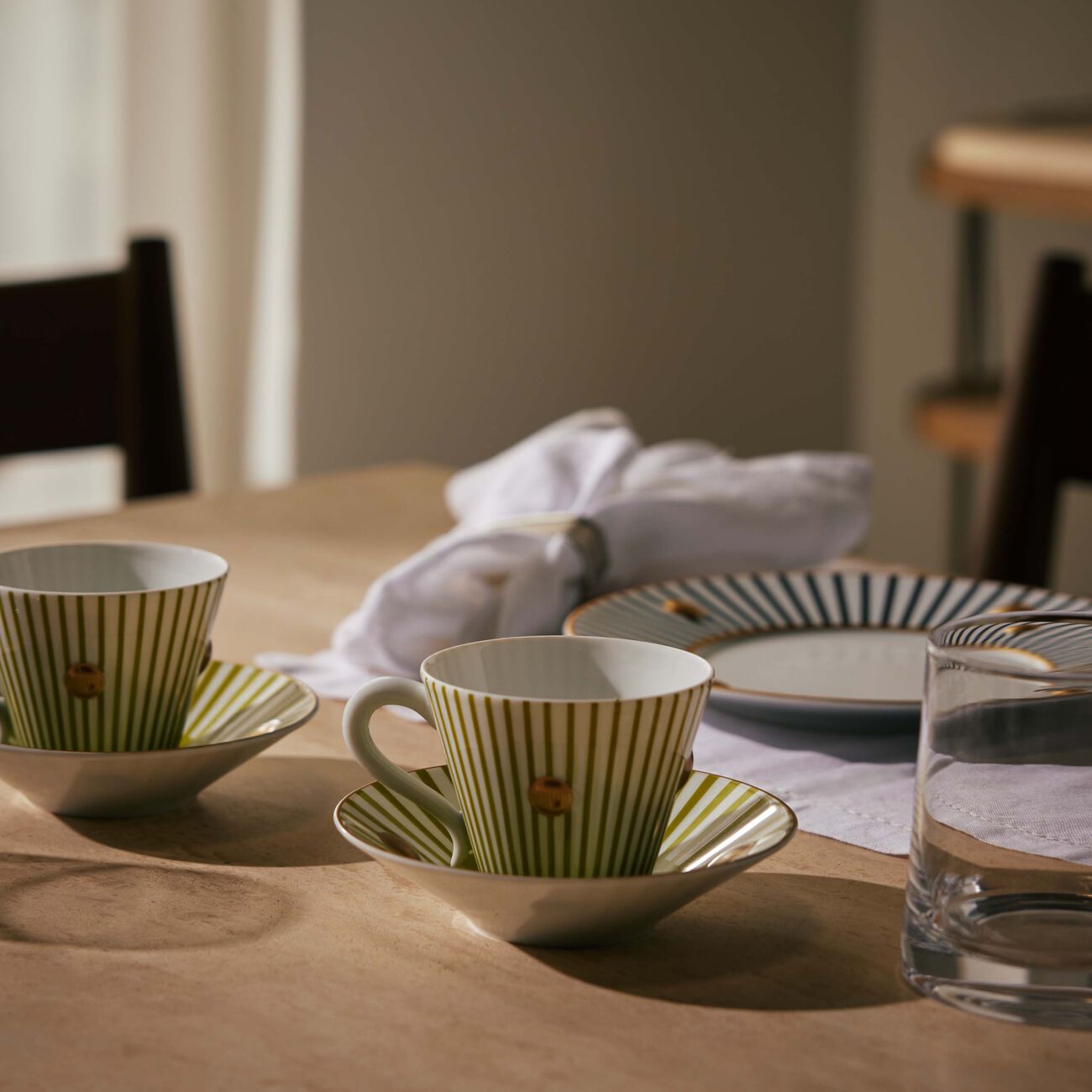 Delphos Coffee Cup & Saucer Green Set Of 4 bernardaud delphos coffee cup saucer green set of 4