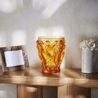 Bacchantes Vase Small Orange lalique bacchantes vase small orange