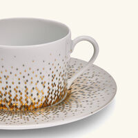 haviland souffle d or tea cup   saucer gold set of 4