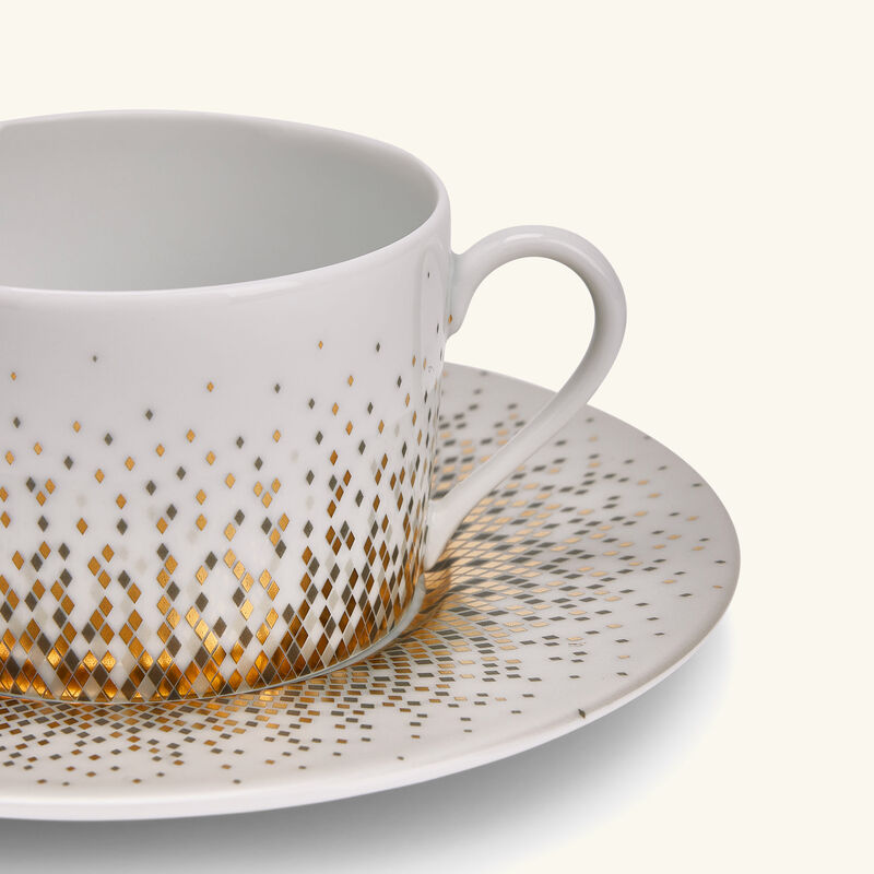 haviland souffle d or tea cup   saucer gold set of 4