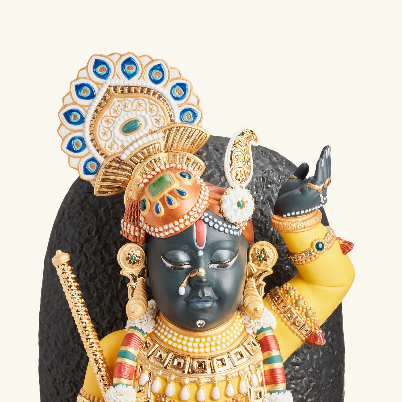 Lord Shrinathji Sculpture Medium Black Limited Edition lladro lord shrinathji sculpture medium black limited edition