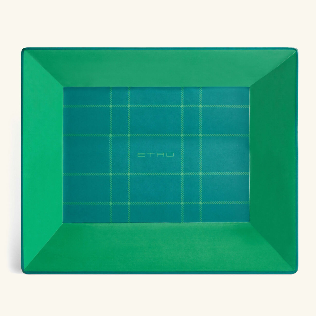 etro tartan trinket tray rectangular small green