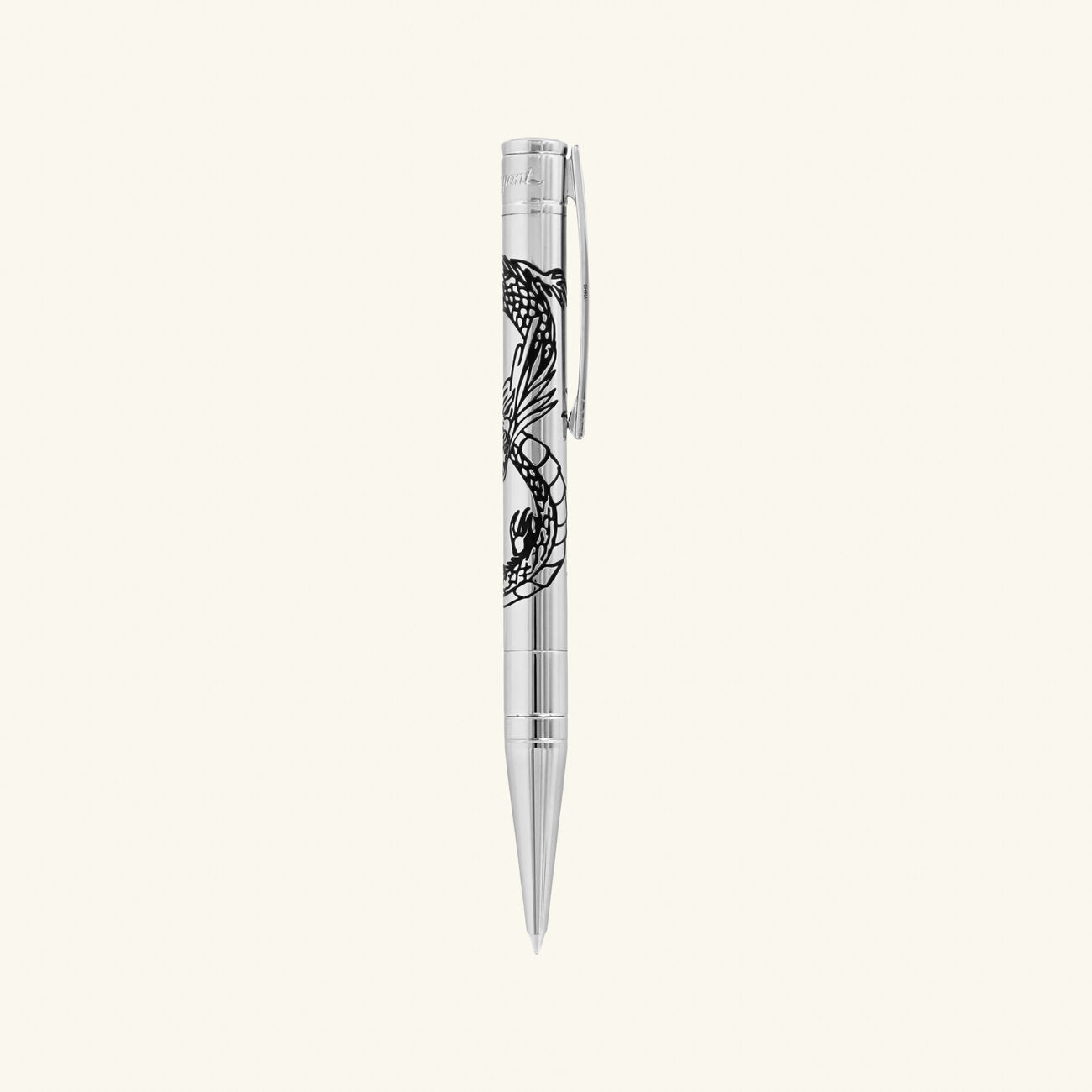 st dupont line d initial ballpoint pen black
