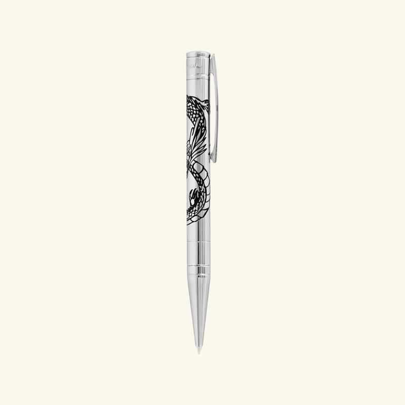 st dupont line d initial ballpoint pen black