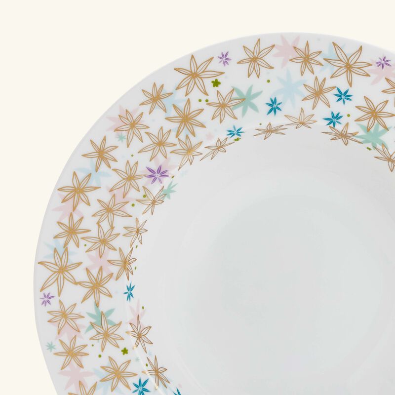 bernardaud feerie michael cailloux soup plate round pink 22cm