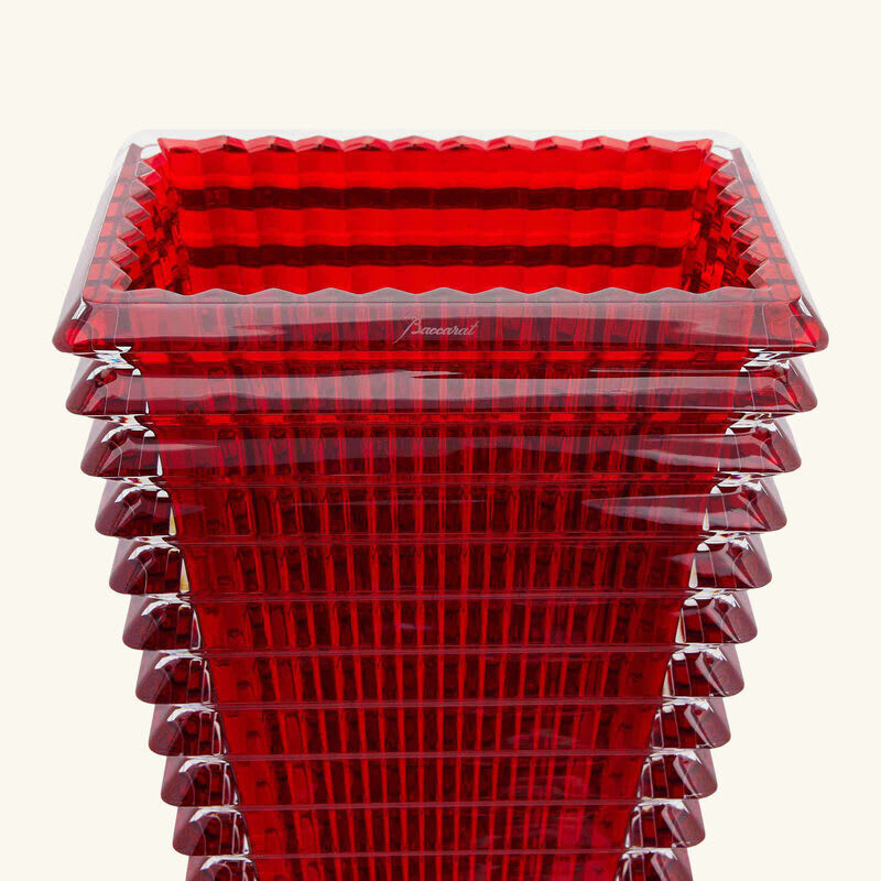 باكارا مزهرية آي مستطيلة متوسطة حمراء