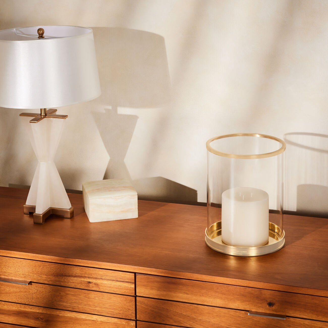 Modern Hurricane Candle Holder Medium Gold ralph lauren home modern hurricane candle holder medium gold