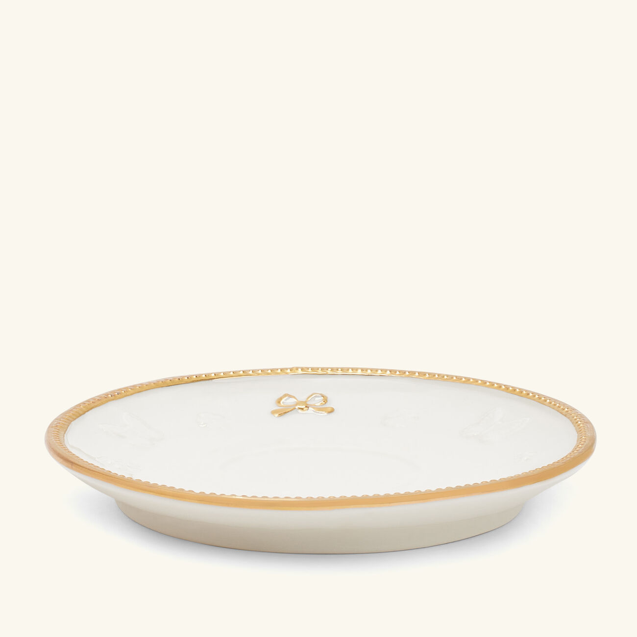 فيلاري فنجان الشاي باترفلاي مع صحنه أبيض وذهبي