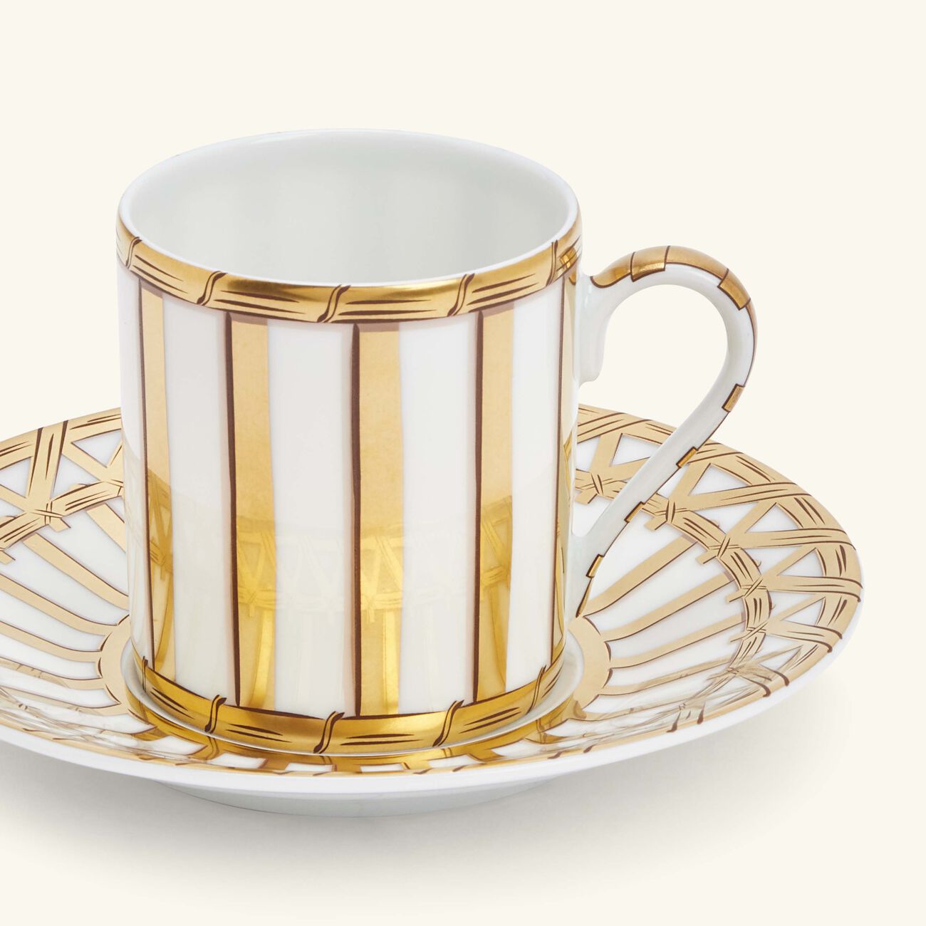 pinto paris vannerie coffee cup and saucer gold