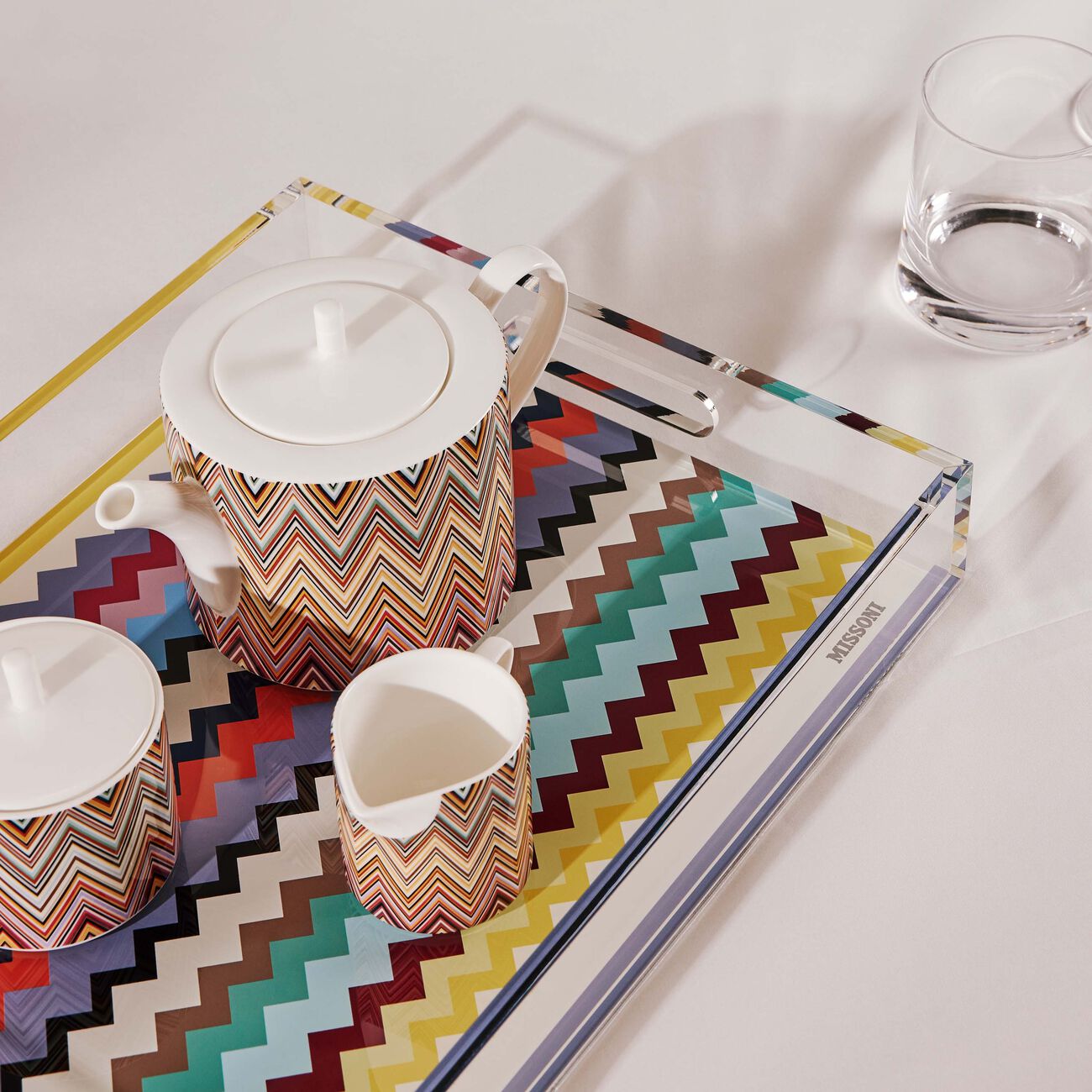 Riverbero Tray Rectangluar Large Multicolor missoni home riverbero tray rectangluar large multicolor