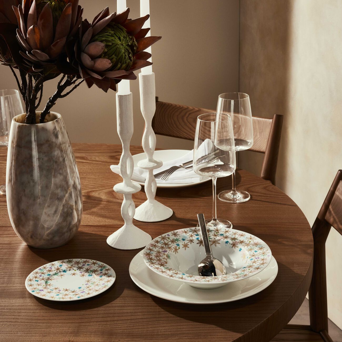 bernardaud feerie michael cailloux soup plate round pink 22cm