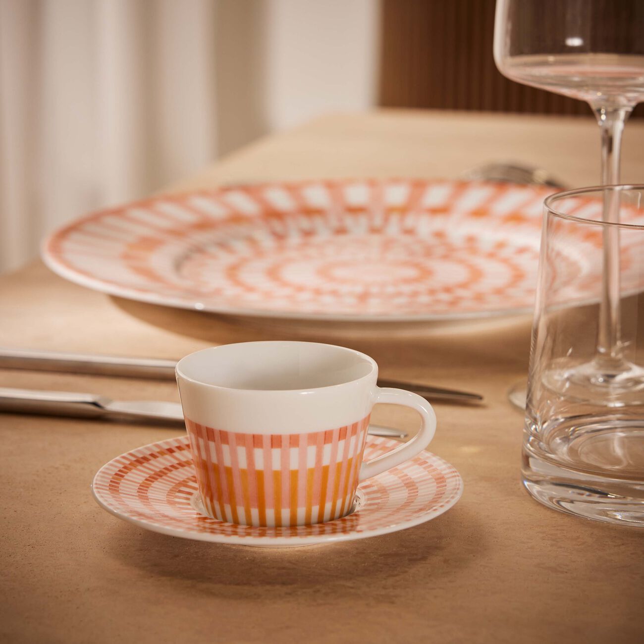 bernardaud terra rosa coffee cup   saucer orange set of 2