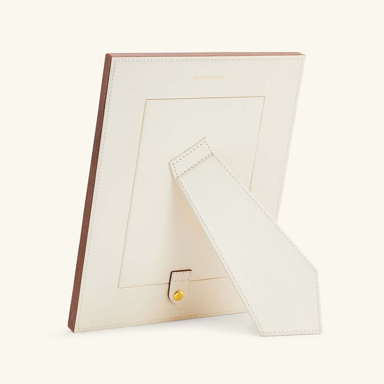 ralph lauren home brennan leather frame white 13x18 cm