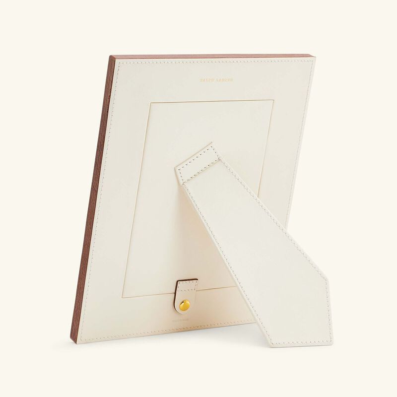 ralph lauren home brennan leather frame white 13x18 cm