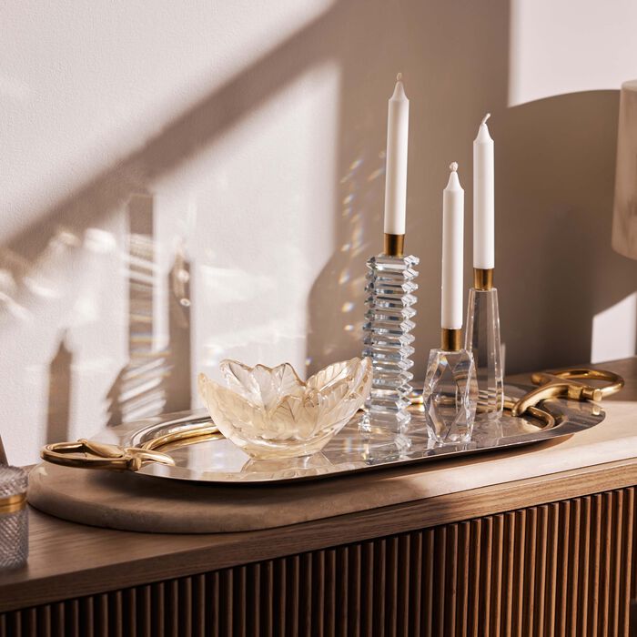 وعاء ديكور كومبيين بلون ذهبي لامع لاليك وعاء ديكور كومبيين بلون ذهبي لامع