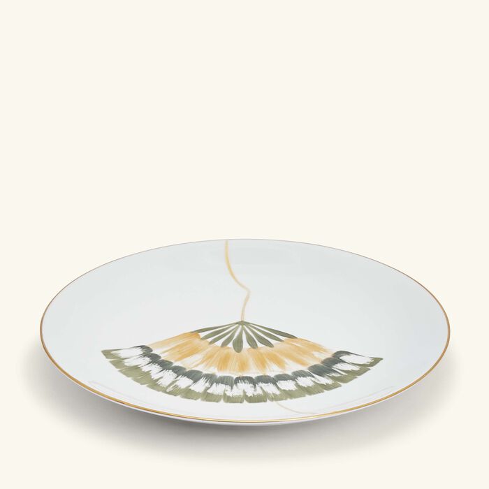 marie daage ginkgo dinner plate round green 26cm