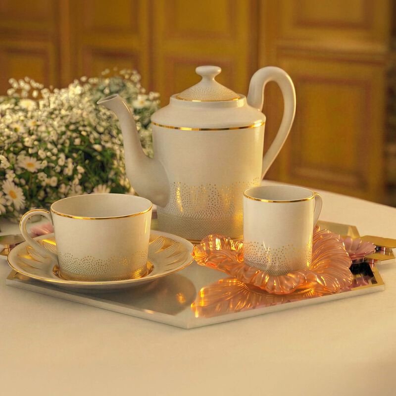 Or d'Abeille Coffee Cup and Crystal Saucer Amber daum or d abeille coffee cup and crystal saucer amber