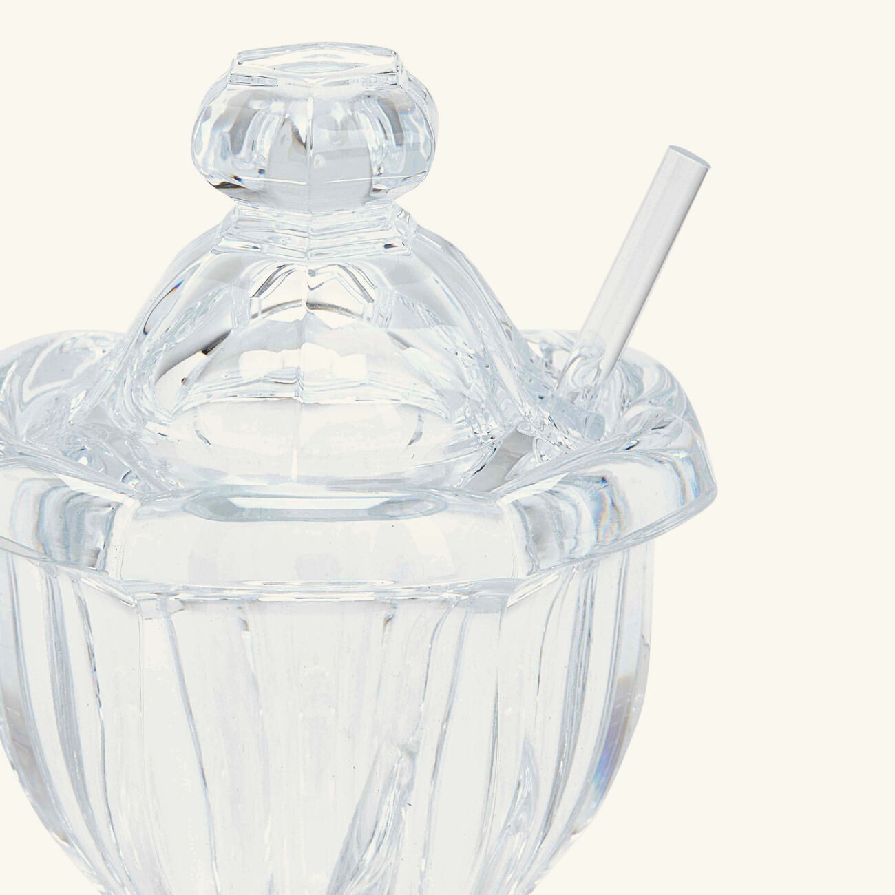 baccarat harcourt missouri mustard jar with spoon clear
